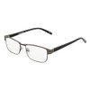 Foster Grant Men's Leo Square Reading Glasses, Gunmetal/Transparent, 59 mm