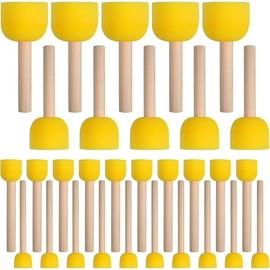 30 Pcs Round Sponges Brush Set, Round Sponge Brushes for Painting, Paint Sponges for Acrylic Painting, Painting Tools for Kids Arts and Crafts (4 Sizes)