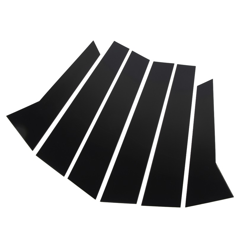 6Pcs B Pillar Posts Trim Glossy Black Exterior Window Decal