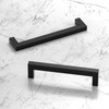 homdiy 6Pack Matte Black Cabinet Handles Square Drawer Pulls 5Inch