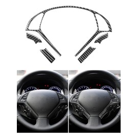 for Infiniti G37 Coupe Steering Wheel Sedan 2010-2013 Carbon Fiber Stickers Car Refresher Interior Decorative Accessories (Steering 5Pcs)