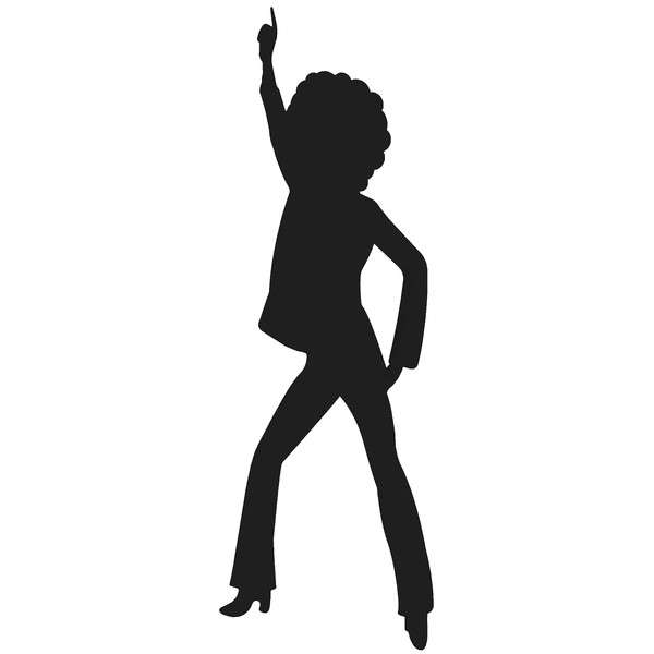 SP12518 Disco Dancer Male Silhouette Cardboard Cutout Standee Standup