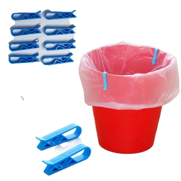 ​Plastic Kitchen Garbage Bin Clips, 10Pcs Anti-Slip Bag Holders for