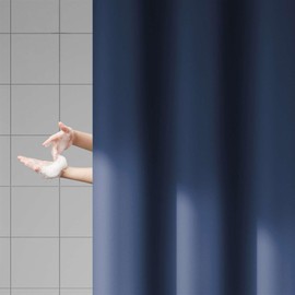 Heavyoff Shower Curtain Liner, Water-Repellent PEVA Plastic Shower Liner Lightweight Machine Washable for Modern Hotel Bathroom Decor White, 59" W x 71" H