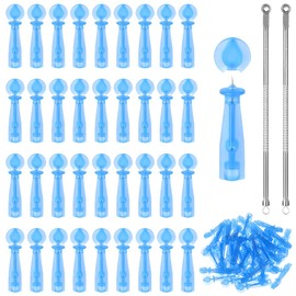 LOPHE 2 pcs Blackhead Blemish Remover with 100pcs Acne Spot Remover Pin, Needle Acne Disposable Acne Pimple Popper Professional Whitehead Acne Needle Remover Tools for Beauty Salon Home