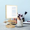 DOWRY Tabletop LED Lighted 5X Magnifying Makeup Mirror Square with
