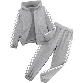 Doumlop Clothes for Teen Girls Clothes Size 14 Girls Outfits Athletic Tracksuit Hooded Sweatshirt and Jogger Sweatpants 2 Piece Fall Teen Girl Clothes 13-14t Black