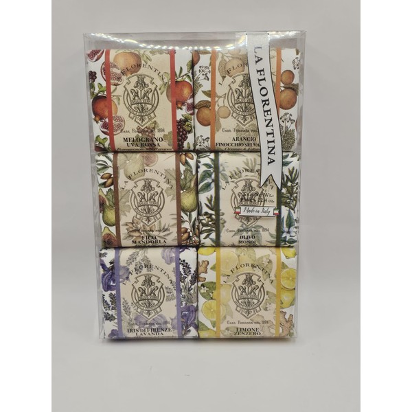 LA FLORENTINA Variety Soap Pack - Melograno Uva Rosa, Arancio