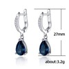 Salanda Blue CZ Drop Earrings, 18K White Gold Plated Dangle