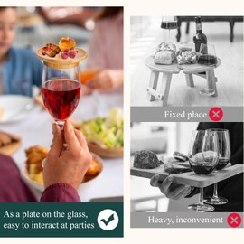 BSRESIN 4 PCS Wine Glass Charcuterie Topper-4 Inch Bamboo Covers for Wine Cup Protection, Charcuterie Plates Coasters for Family Gatherings, Keep Fresh