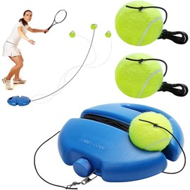 DAKLUNAR Tennis Trainer Tennis Trainer Set Trainer Baseboard Set with 2 Rebound Balls, Self-Study Exercise Training Tool Tennis Training Equipment for Solo Training Adults