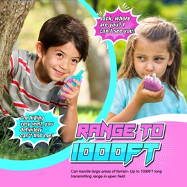 Walkie Talkies for Girls Rechargeable: Birthday Toys Gifts for 3 4 5 6 7 8 9 Year Old Girls Toys Ages 6-8 Kids Walkie Talkies 2 Pack Outdoor 2 Way Radio Toy for 3-12 Year Old Girl Gift Age 4-5
