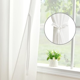 DWCN Non-See-Through White Privacy Sheer Curtains Light Filtering Window Curtains Drapes for Living Room Bedroom 52x84 Inch, 2 Panel