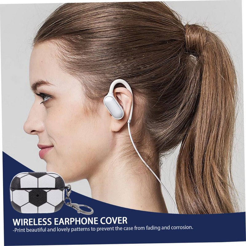 CIYODO 1PC Wireless Earbud Case with Football Pattern Durable Protective