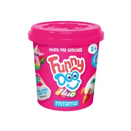 Mitama Tris 3 cans Funny Doo, modelling clay, 3 pieces, orange pink and neon green, from 2 years, play and leisure, children, multicoloured, Taglia Unica, modelling clay, multicoloured, modelling clay