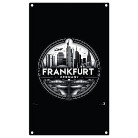 Frankfurt Germany Souvenir Home Decoration Metal Sign 9 x 15