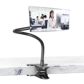 Nanningo Clip-On Security Mirror to See Behind You - 6.7" x 3" Convex Cubicle Mirror for Personal Safety, 360° Adjustable Rear View Monitor for Desk, Office, Warehouse & Workplace Security - 12in