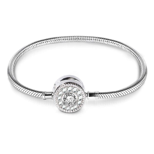 GNOCE Charm Bracelet Sterling Silver 18k Rose Gold Plated DIY