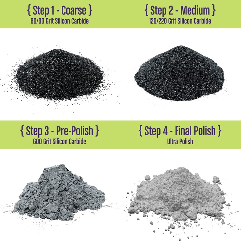 Wirejewelry 4 Step Rock Tumbler Abrasive Grit and Polish Kit,