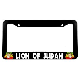 OwnTheAvenue Lion of Judah Rasta Rastafari Jah Vintage Style License Plate Frame Frame