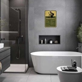 Funny Skull Bathroom Rules Metal Tin Sign Wall Decor Vintage Bathroom Quote Sign