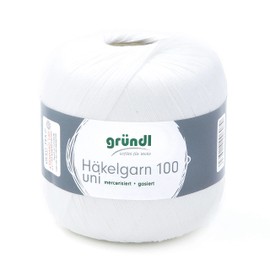 Gründl crochet yarn 100, filet crochet yarn, 100% cotton, 100 g. Cone, various colours