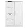 Yaheetech Wooden Floor Cabinet, Side Storage Organizer with 4 Drawers