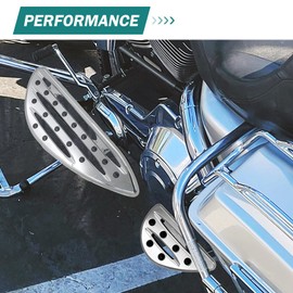 rewmtermoto Motorcycle Driver Passenger Floorboards Brake Arm Pedal Toe Heel Shift Shifter Rod Lever Set Fit for Harley Touring Road Glide Street Glide Electra Glide (2014 - up, Chrome)