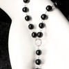 JJDreams Gothic Punk Necklace Black Pearl Necklace with Heart Pendant