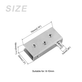 METALLIXITY Glass Door Pivot Hinge (for 8-10mm Thickness) 2Pcs, Stainless Steel Adjustable Glass Clips Clamp - for Furniture Repair, Bedroom, Silver Tone