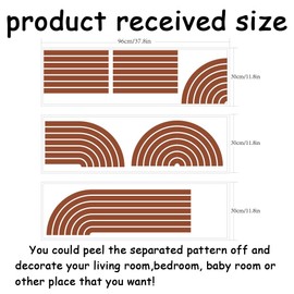 SUPERDANT Arch Wall Stickers Boho Wall Decal Rainbow Wall Art Decor Yellow-Brown Window Sticker Simple Room Art Decorations Decor for Bedroom Living Room Dining Room Cafe