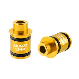 Adaptador convertidor de cubeta de liberación rápida para bicicleta de montaña, 12 mm/15 mm a 9 mm, compatible con horquillas y marcos QR estándar (dorado, 12 a 9 mm)