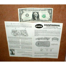 Cox Chaparral 1/24 Slot Car Racer Assembly Instruction Sheet Only PHOTOCOPY