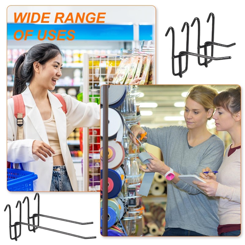 sourcing map 8 Grid Wall Hooks, 2/4/6/8 Inch Grid Wall