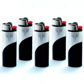 Kasher Classic Multi-Tool Lighter Case with Lighter - Lightweight, Durable Construction, Portable- Stainless Steel Accessory with Versatile Usage as Cutter for Opening Packages - Pack of 5 (Silver)
