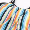 Fashionable Women Surf Clothing Rainbow Striped Sling Single Piece Set