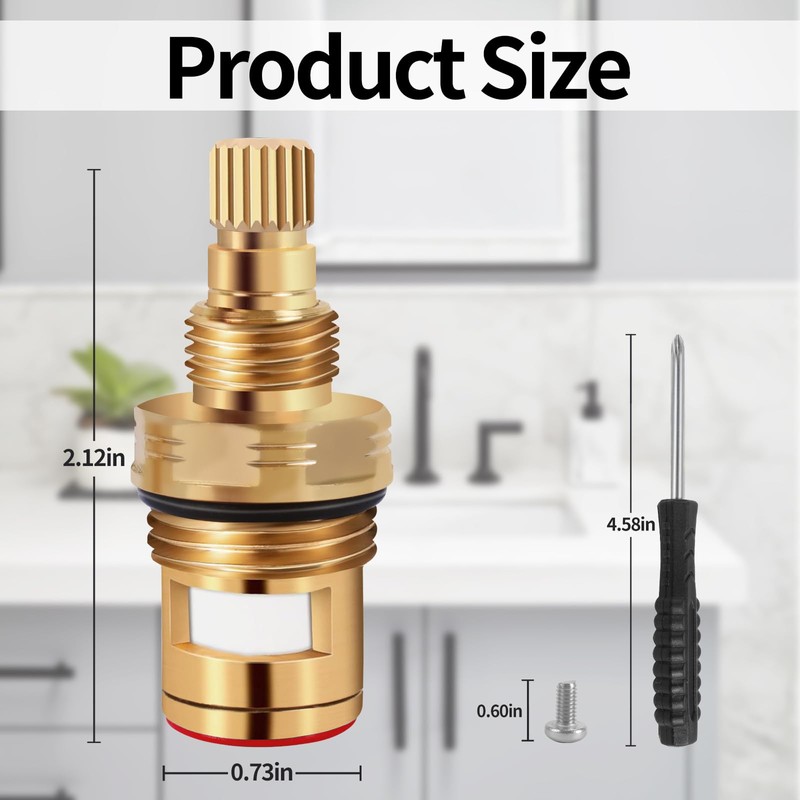 Brass KSRPL3200HC Replacement Parts Hot Ceramic Disc Cartridge,Brass Construction, 2-1/8"（1