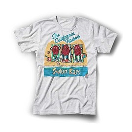 Summer Soakin' Rays Raisins T-shirt ~ Vintage Retro Style California Grapevine Top ~ Claymation 80s ~ Adults Women Men Girl Boy Youth (M, Unisex, Gray/silver)