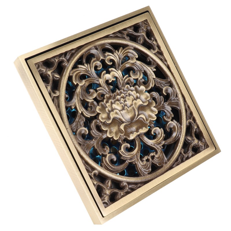 10x10cm Floor Drain Antique Copper Anti Odor Bathroom Floor Drainer
