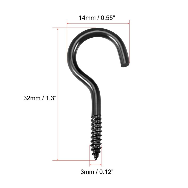 sourcing map 1.3" Screw Eye Hooks Self Tapping Screws Screw-in