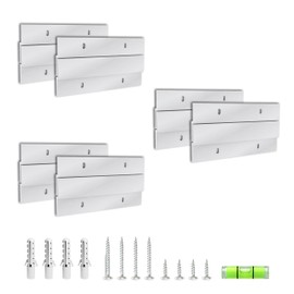 French Cleat 4 inch 6 Pairs Mirror Hanger Kit 50 lb Z Hanging Heavy Picture Mirror Frame Wall Mounting Bracket Hardware Duty Clips Hangers Brackets Mount Cleat Cabinet Shelf Hooks Art Board Canvas
