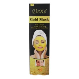 Mascarilla Facial Dorada Con Colágeno Y Carbón Activado Dexe
