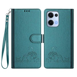 PEIYE Case for Oppo Reno 13 5G, Wallet Synthetic Leather Magnetic Flip Cover, Card Holder, Book Style, Foldable Kickstand, Full Protection, Shockproof -Dark Green