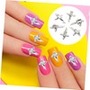 VICASKY 10pcs Sparkling Metal Cross Nail Charms Unique Rhinestone Decorations