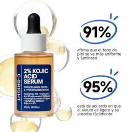 2% Ácido Kójico Serum 30ml, Sérum Iluminador con Niacinamida y Ácido Tranexámico, para Aclarar Manchas, Uniformizar el Tono y Mejorar la Textura de la
