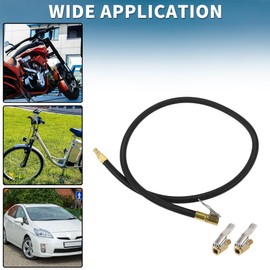 TUCKBOLD for Car Tire Inflator Extension Tube 0.305inx32TPI Durable Air Pump Extend Hose Adapter Tire Valve Black 1 Set 35.43inch 12.6mm OD Undeflatable