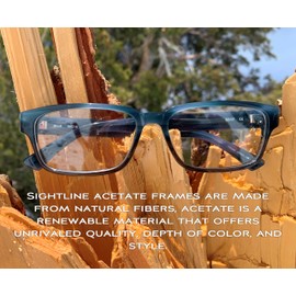 Sightline S517 Progressive Reading Glasses For Women And Men Xl Wide Fit Premium Optical Acetate Frame Slate 1.50