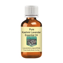 Devprayag Pure Kashmir Lavender Essential Oil (Lavandula angustifolia) Natural Therapeutic Grade Steam Distilled 5ml (0.16 oz)