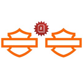 Astute Grace Motorcycle Bar and Shield Design Vinyl Decal Sticker Car Moto Biker 3.5x2.5 Inch Orange (Pack of 2)