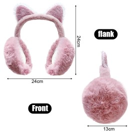 Bseical Ear Warmers Winter Rabbit Earmuffs, Plush Earmuffs for Winter, Cute Rabbit Pattern Design Earmuffs, Adjustable, for Birthday, Christmas, Party Gift, A-white